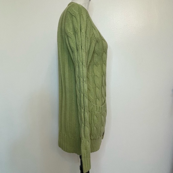Merokeety Olive Green Cable Knit Button Front Cardigan. Women's Small - Picture 3 of 7